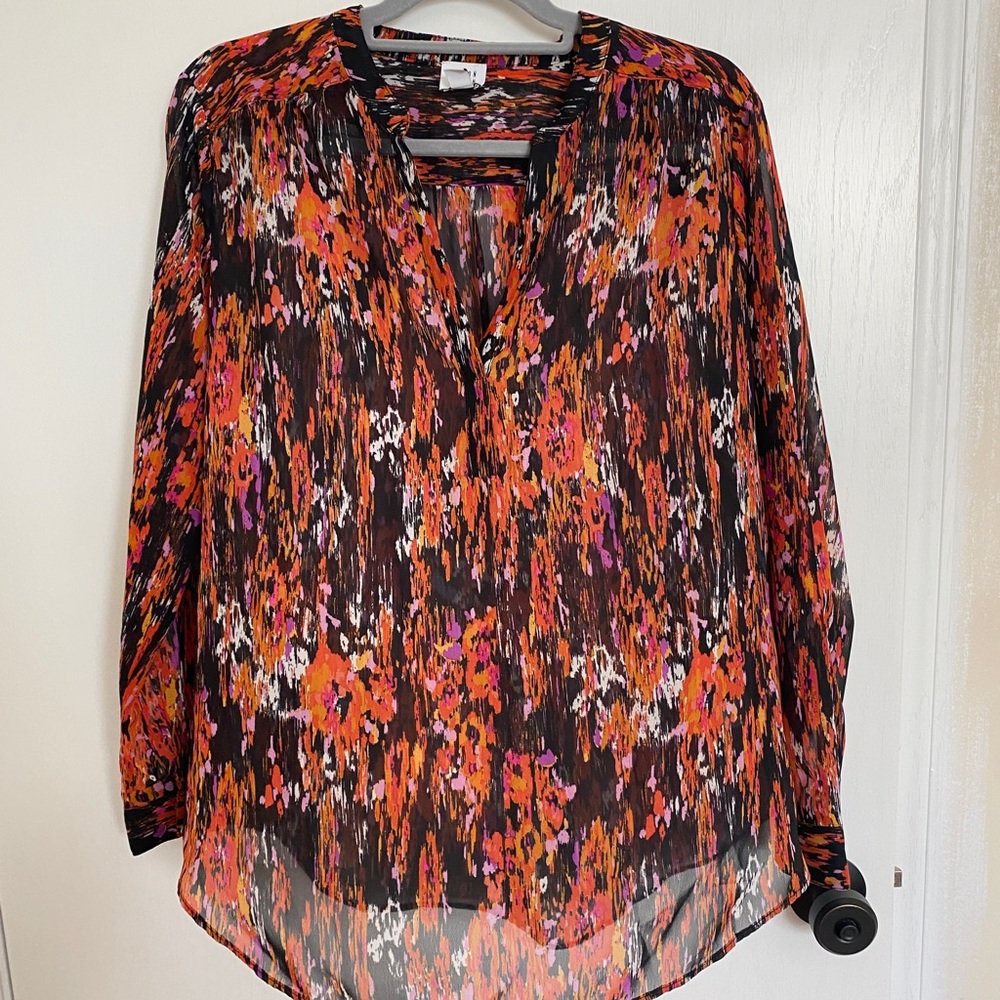 Sheer mixed color blouse
